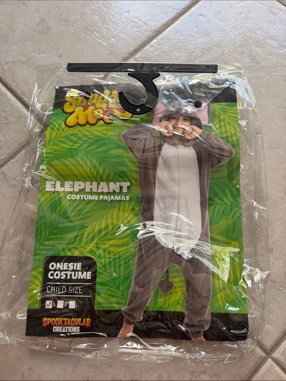 Kids Elephant Onesie Costume - Gray with Pink Ears